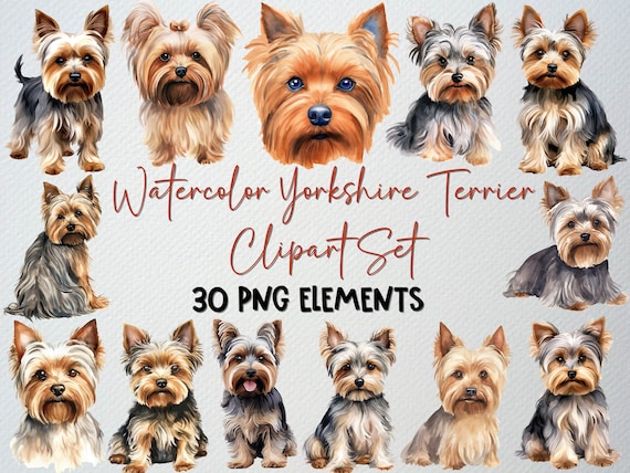 2 Piece Yorkie PJ Set - Watercolor 2 Piece Yorkie PJ Set - Watercolor