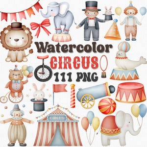 Aquarell Zirkus Clipart-Set - 111 PNG | Zirkus PNG, Karneval Clipart, Zirkus Clip Art, Clown, Karussell, Babyparty, Party Printables