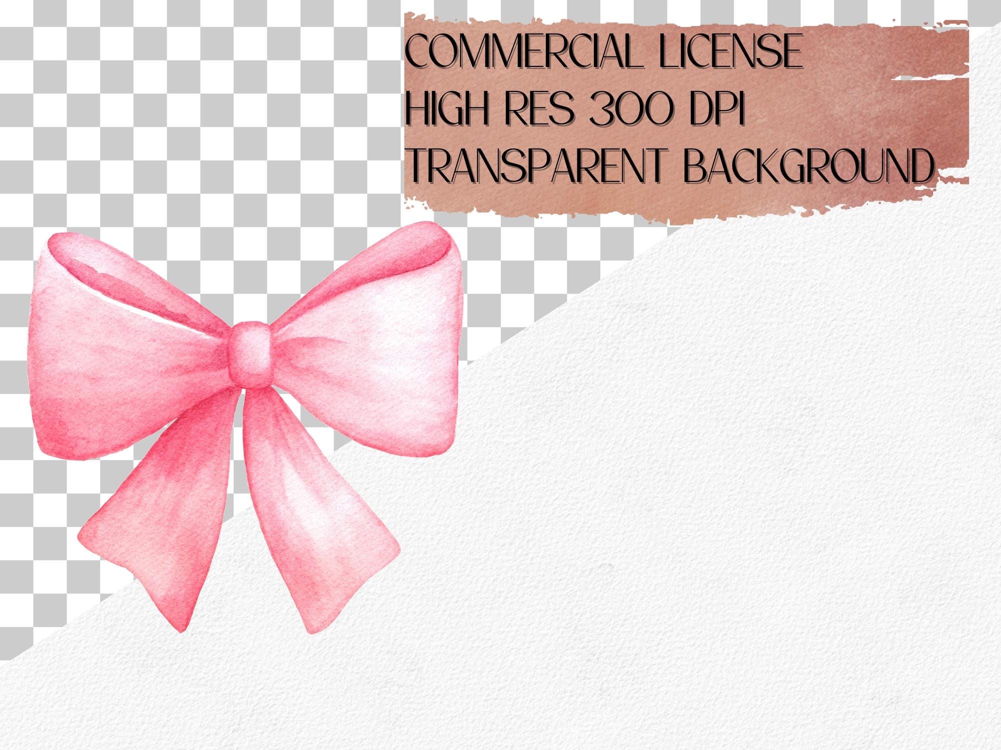 Watercolor Pink Bows Clipart Set: 44 PNG Files (digital Download) - Etsy