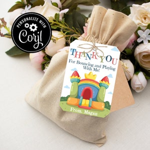 Bounce House Thank You Tag, Bounce House Favor Tag, Jump Party Thank You Tags, Bounce Houes Thank You Card, Bounce House Gift Tag