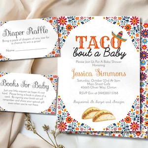 Taco Bout A Baby Invitation, Taco Theme Baby Shower Invitation, Fiesta Baby Shower Invitation, Mexican Baby Shower Invitation, Taco Party