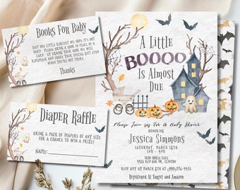 A Little Boo Is Almost Due Baby Shower Invitation, Halloween Baby Shower Invitation, Fall Ghost Baby Shower Invitation, Autumn Invitation