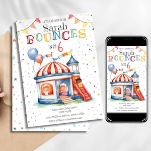 Bounce House Party Invitation, Bounce House Birthday Invitation, Jump Birthday Party Invitation, Jump Party Invitation, Bounce House Invite