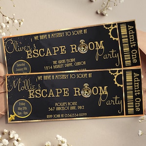Escape Room Party Invitation, Editable Mystery Party Invitation, Printable Escape Room Ticket Invitation, Escape Room Birthday Invitation