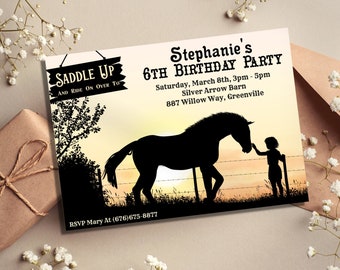 VULAVA 12 x biglietti di invito, cavalli selfie + buste per feste e compleanni dei bambini – i biglietti in divertente design a cavallo sono invitati