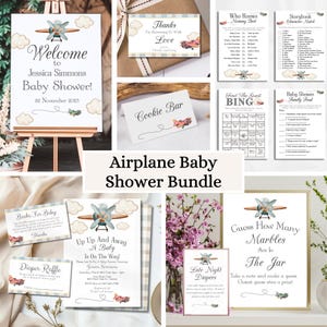 Airplane Baby Shower Decoration, Up UP And Away Baby Shower, Airplane Baby Shower Bundle, Travel Theme Baby Shower Bundle, Plane Baby Shower