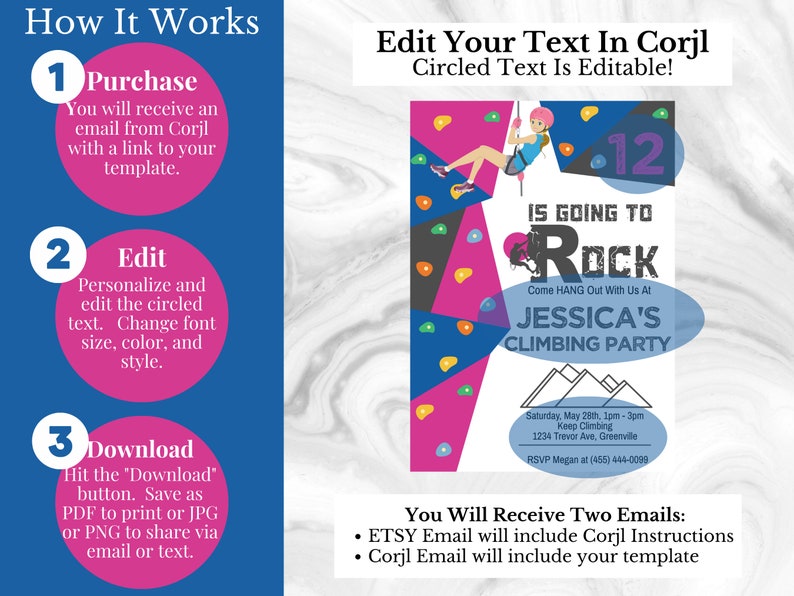 Editable Girl Rock Climbing Birthday Invitation Printable - Etsy