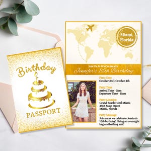Passport Birthday Invitation, Passport Birthday Invitation Template, Travel Birthday Invitation, Printable Passport Template, Travel Theme