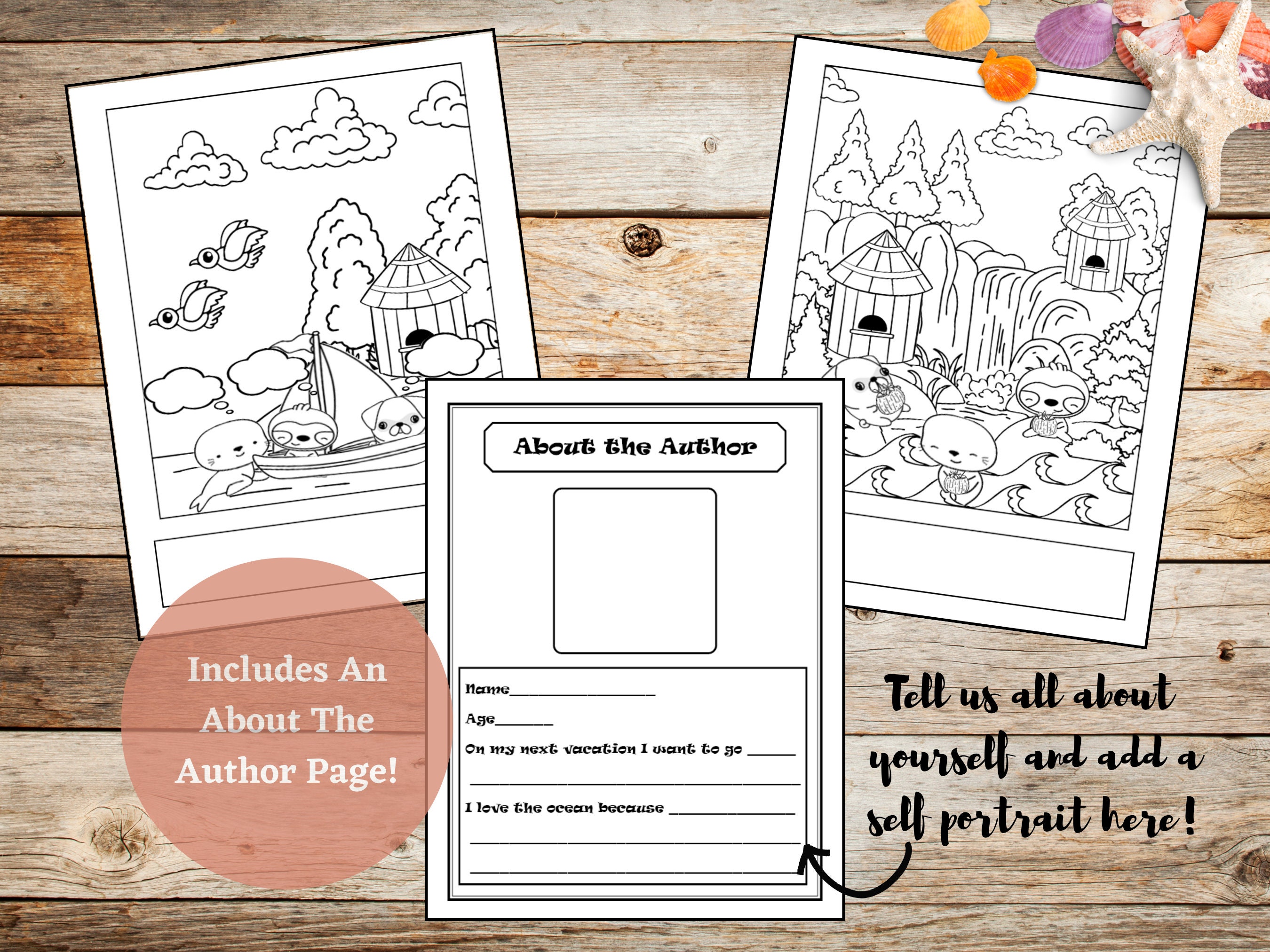 Kids Personalized Printable Coloring Book Color and Create - Etsy