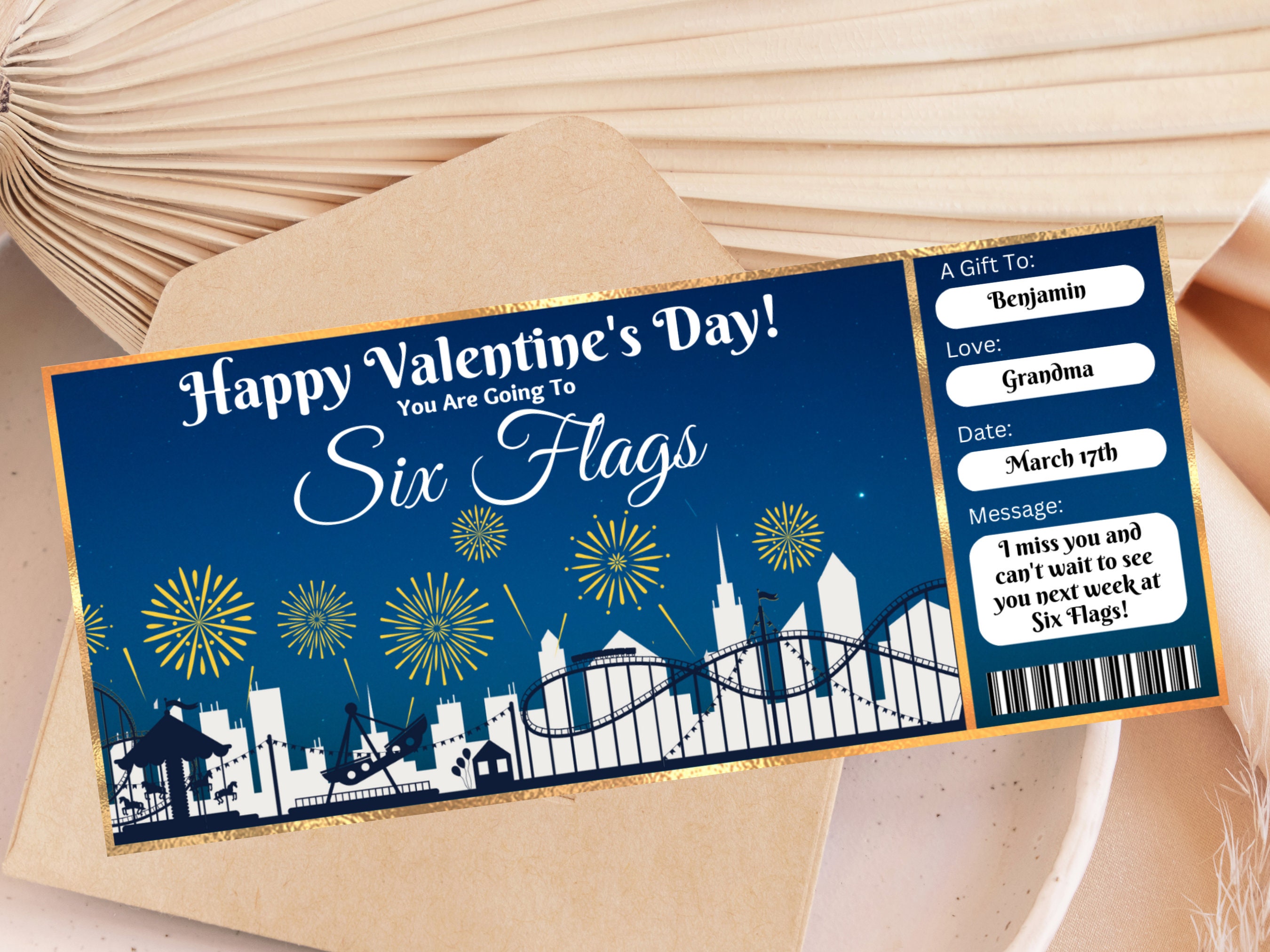 Editable Theme Park Ticket Template Printable Amusement Park Gift Editable Theme Park Ticket Template Printable Amusement Park Gift