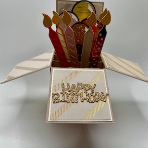 Carte de voeux en or rose - Boîte qui explose en 3D