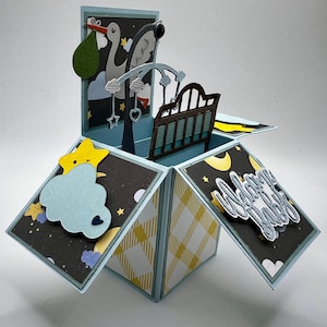 Carte de voeux pour baby shower neutre en termes de genre - carte pop-up 3D