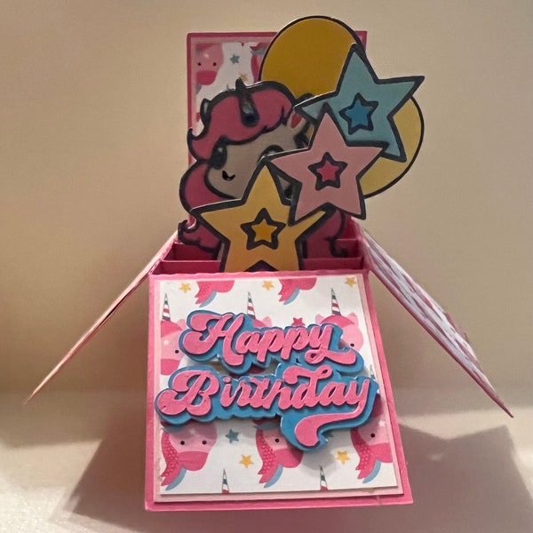 My Little Pony-inspired birthday card- 3D pop up birthday box card