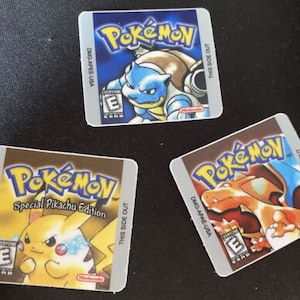 Pokemon Red Blue Yellow Replacement Nintendo Gameboy Cartridge Label Sticker