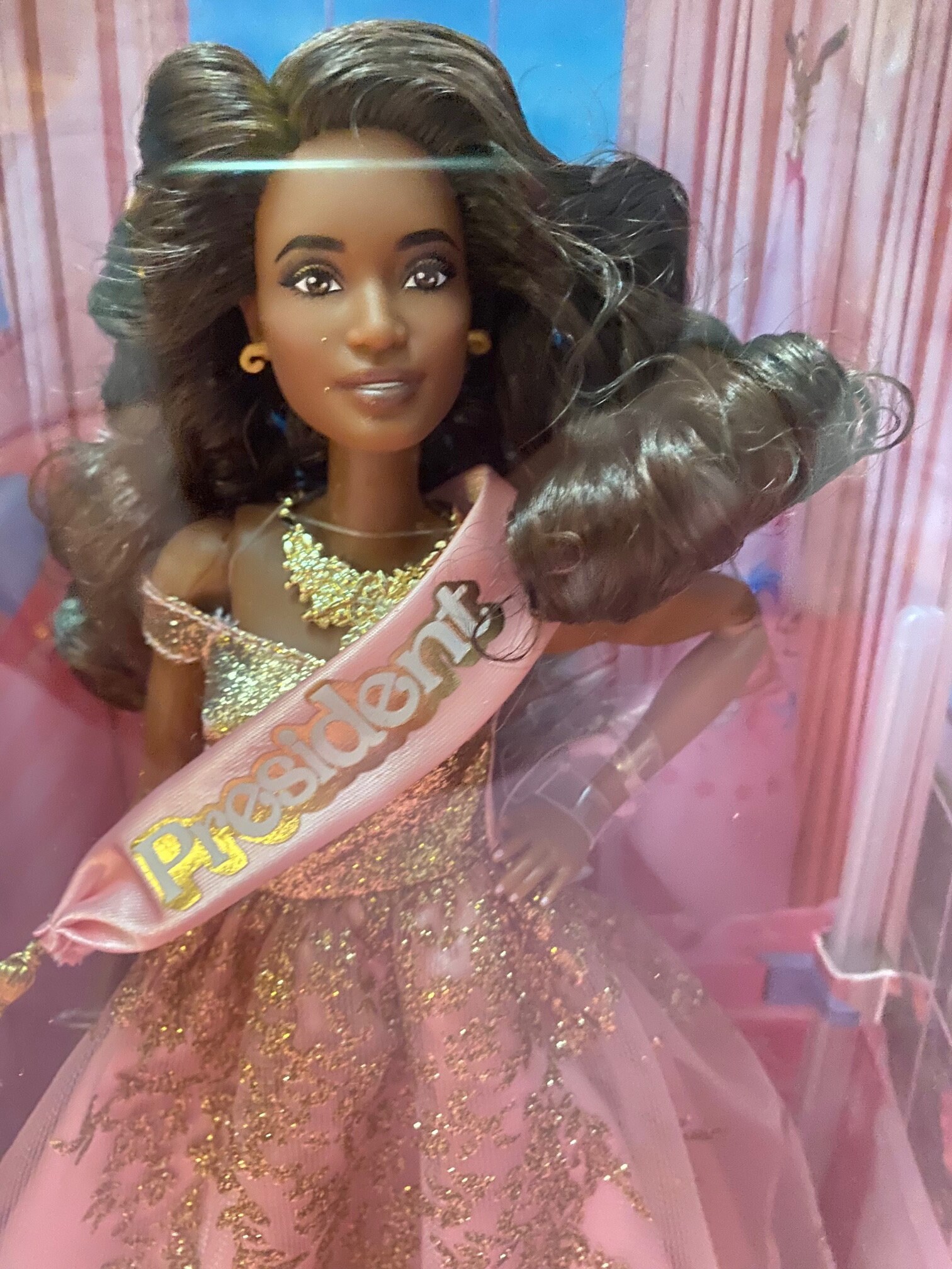 Barbie the Movie President Collectible Doll Wearing Shimmery Pink and