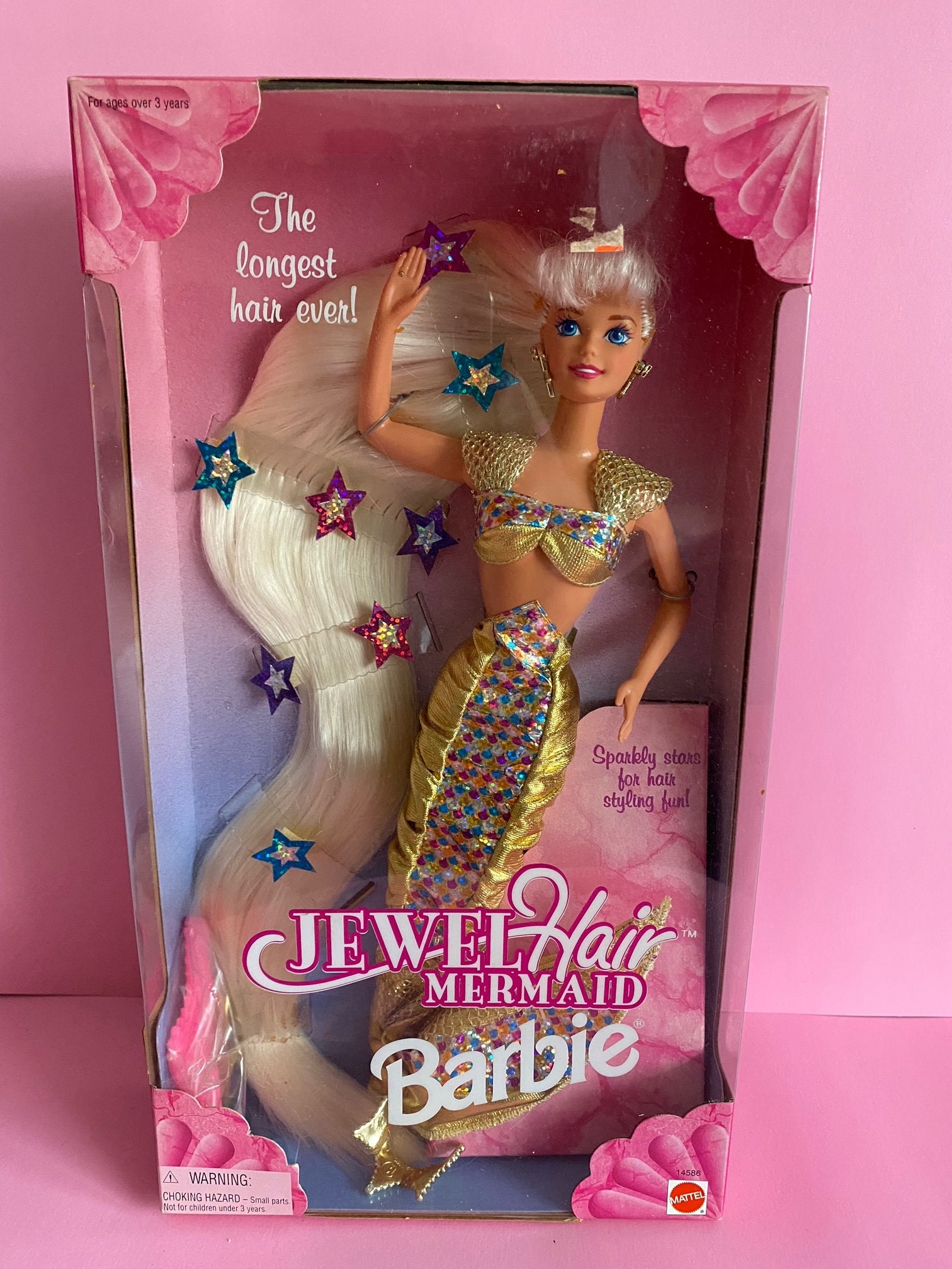 Vintage 1995 Mattel Jewel Hair Mermaid Barbie Doll Long Blond