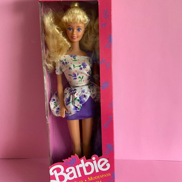 Barbie Fashion Play Doll Blonde Mattel 1990 #5734 NRFB Simpatia