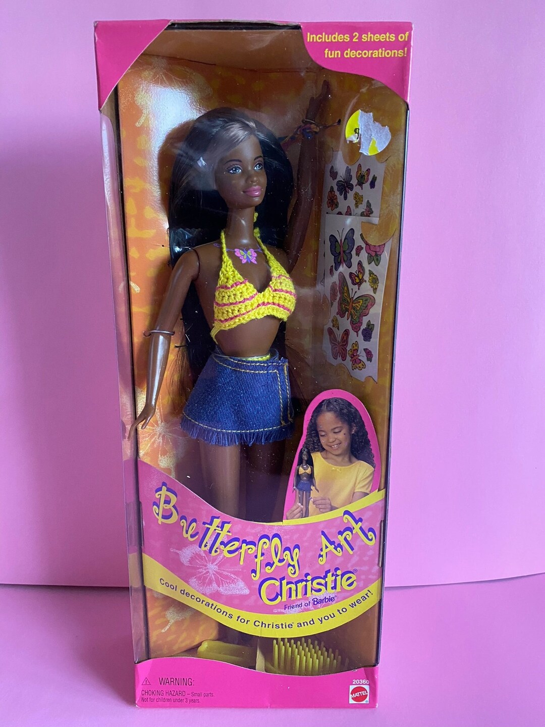 Butterfly Art Barbies AA Friend Christie 20360 IOB 1998 Etsy