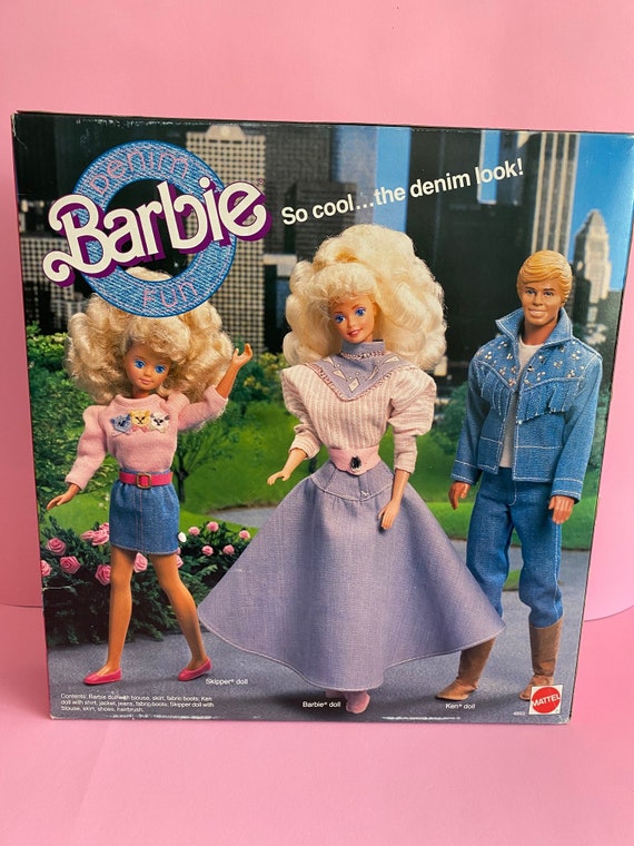 Vintage Cool City Blues Denim Set, Barbie, Ken & Skipper 4893 NRFB