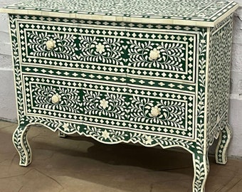 Handgefertigte Bone-Inlay-Möbel, Buffet, Bone-Inlay-Sideboard, Bone-Inlay-Buffet Indigo, Inlay-Sideboard, Inlay-Schrank