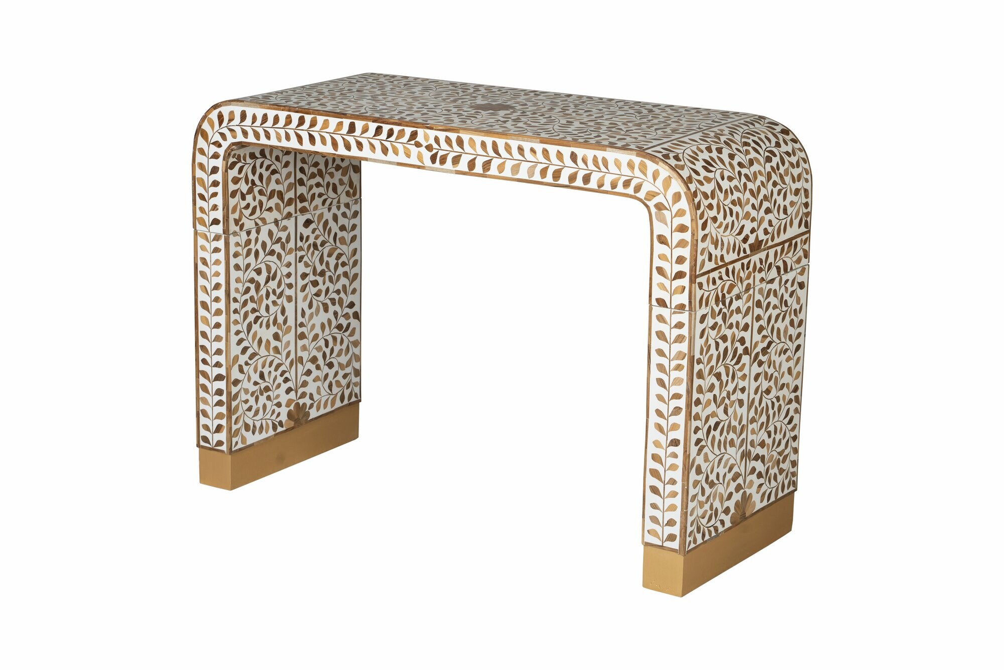 Handmade Floral Pattern Bone Inlay Console Table Unique Entryway ...