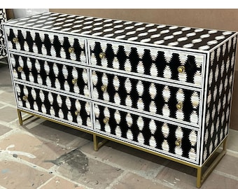 Handgefertigte Knochen Inlay Möbel, Buffet, Sideboard, Bone Inlay Sideboard, Inlay Sideboard, Sideboard, Buffetschrank