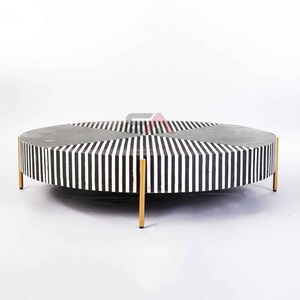 Handmade Stripped Coffee Table, Bone Inlay Table, Centre Table, Camel Bone Table, Bone Inlay Wooden Modern Pattern Coffee Table Furniture
