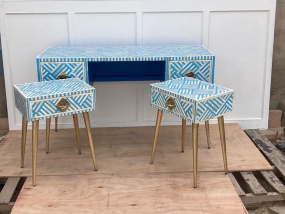 Bone Inlay Work Desk Bone Inlay Laptop Table Bone Inlay Study Table Bone Inlay Handmade Furniture Wood Inlay Table Bedroom Console Etsy