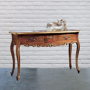 Handgemaakte houten consoletafel: haltafel met 2 lades