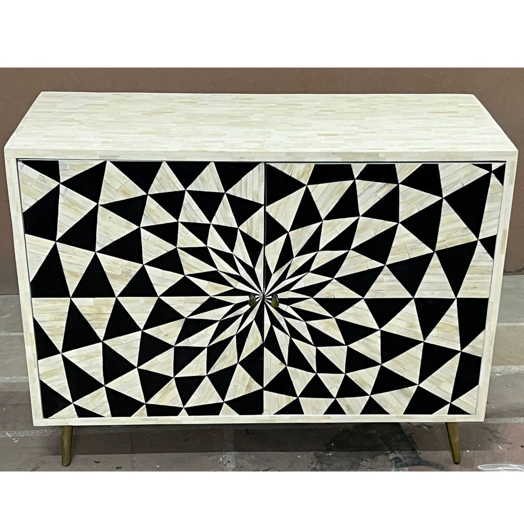 Modern Bone Inlay Modern Pattern 2-door Sideboard - Bone Inlay Cupboard, Contemporary ...