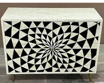 Handgefertigte Bone-Inlay-Möbel, Buffet, Bone-Inlay-Sideboard, Bone-Inlay-Buffet Indigo, Inlay-Sideboard, Inlay-Schrank