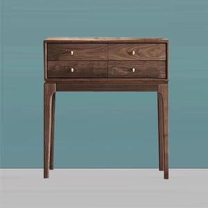 Handgemaakte houten consoletafel, haltafel met 4 lades, woonkamermeubels