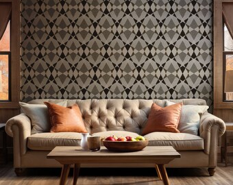 Hazel Hurdles Geometric Wallpaper for Living Room, Ethnic Print Removable Peel and Stick Wallpaper, Seamless Patterns Prepasted Wallpaper