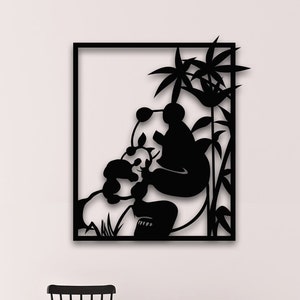 Panda Metal Wall Decor - Cute Animal Art, Modern Nursery Decor, Eco-Friendly Metal Art, Easy to Hang, Perfect for Kids&#39; Rooms or Gifts