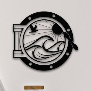 Metal Ship Window Wall Decor: Nautical Coastal Art