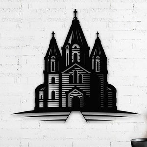 Metallkirche Wandkunst: Rustikales christliches Wohndekor