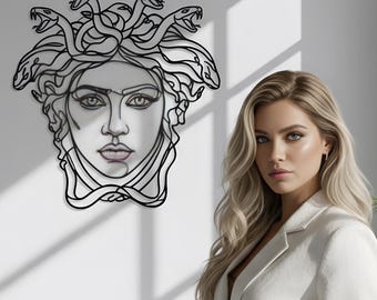 Medusa Metal Wall Art Mythology Goddess Female Power Symbol Modern Home Wall Decor Design