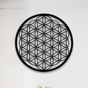 Flower of Life Metal Wall Art - Geometric Wall Decor, Sacred Geometry, Spiritual Home Decor, Modern Metal Wall Sculpture for Home or Office