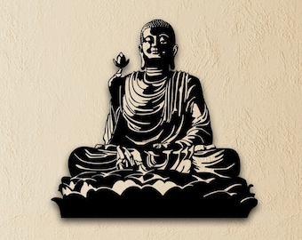Buddha Metall Wand Kunst spirituelle Meditation Statue Zen Wohnkultur Geschenk Design Skulptur