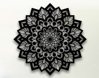 Mandala Metal Wall Art Yoga Meditation Spiritual Home Decor Sacred Geometry Design Art Sign