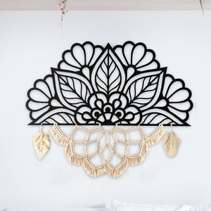 Mandala Macrame Metal Wall Art: Boho Home Decor (39x31 inches)