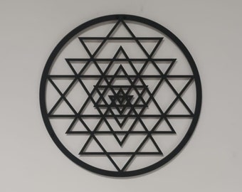 Arte de pared de metal Sri Yantra, geometría sagrada, meditación espiritual, yoga, decoración para el hogar y la oficina, regalo