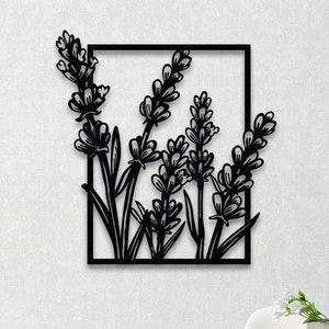 Handcrafted Lavender Metal Wall Art: Rustic Farmhouse Decor