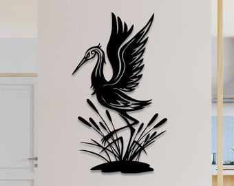 Swan Metal Wall Art Decor - Elegant Bird Design, Graceful Home Accent, Perfect for Adding a Touch of Serenity to Any Space
