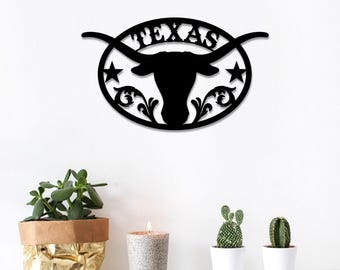 Texas Longhorn Metal Wall Art Western Bull Skull Ranch Farm Rustiek Home Decor Cadeau