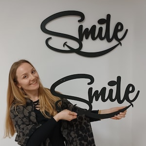 Smile Metal Sign: Inspirational Wall Decor, Positive Home Vibes
