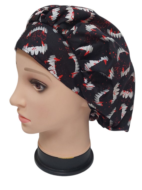 Bouffant Cap Women, Adjustable Working Hats Elastic Scrub Hats N 並行輸入品 Cotton Working Cap with Button Sweatband Adjustable Heartbeat