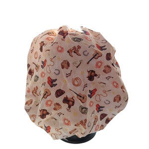 Bouffant surgical scrub cap hat women beige country western cowboy boots adjustable