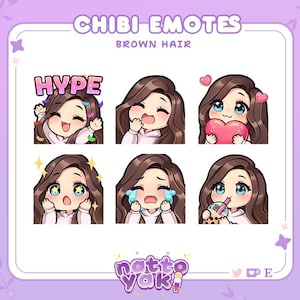 Chibi Girl Twitch Emote Pack (Set 1) | Cute Stream Emotes for YouTube, Discord & PNGTuber VTuber Assets