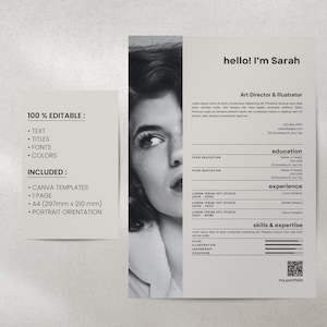 Resume Template, Cv Design Canva, Best Cv Resume Layout, 2023 Resume, Clean Modern Resume